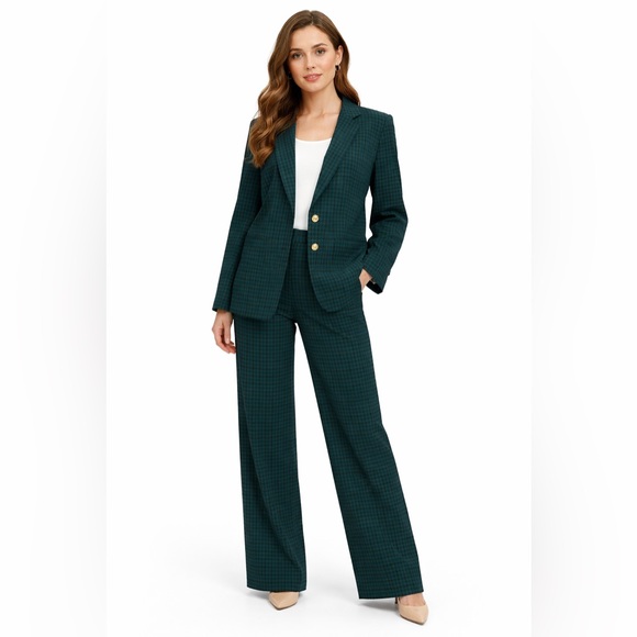 Draper James Jackets & Blazers - Draper James Sophisticated Green Plaid Two-Piece Suit – Office to Evening Style